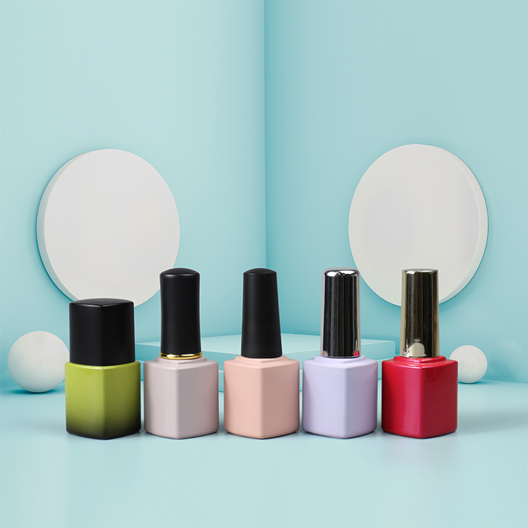 tall square high quality frosted 5ml empty nail polish bottle