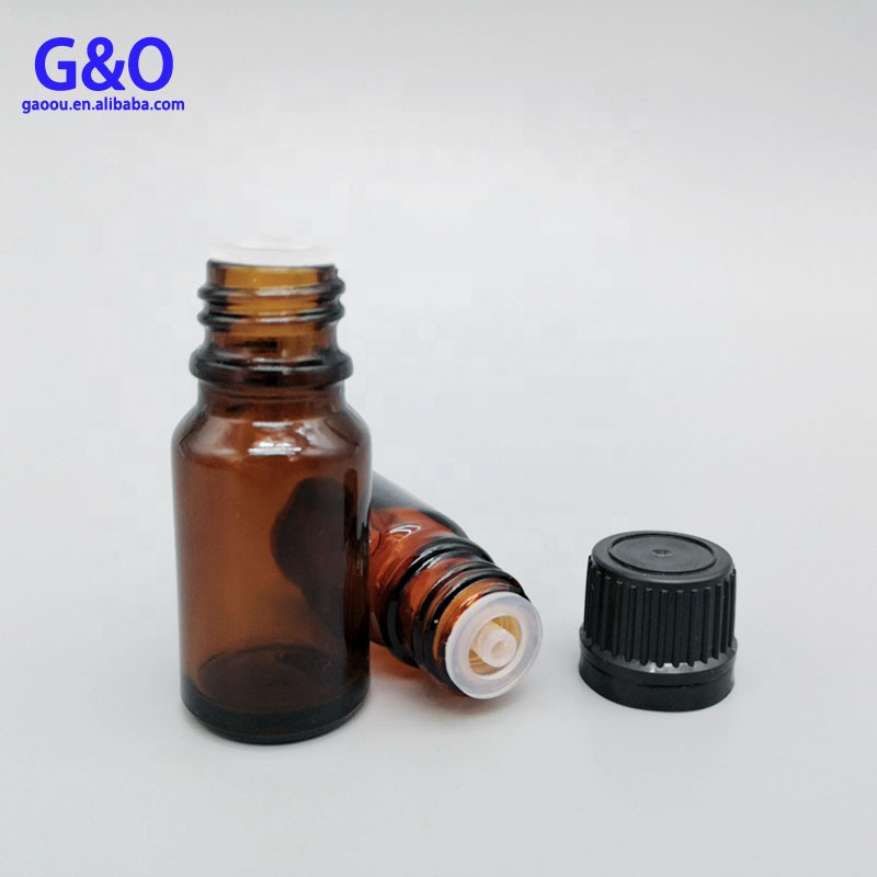 tamper evident screw euro cap 10ml brown bottle amber glass 10 ml essential oil dropper bottle for cosmetic
