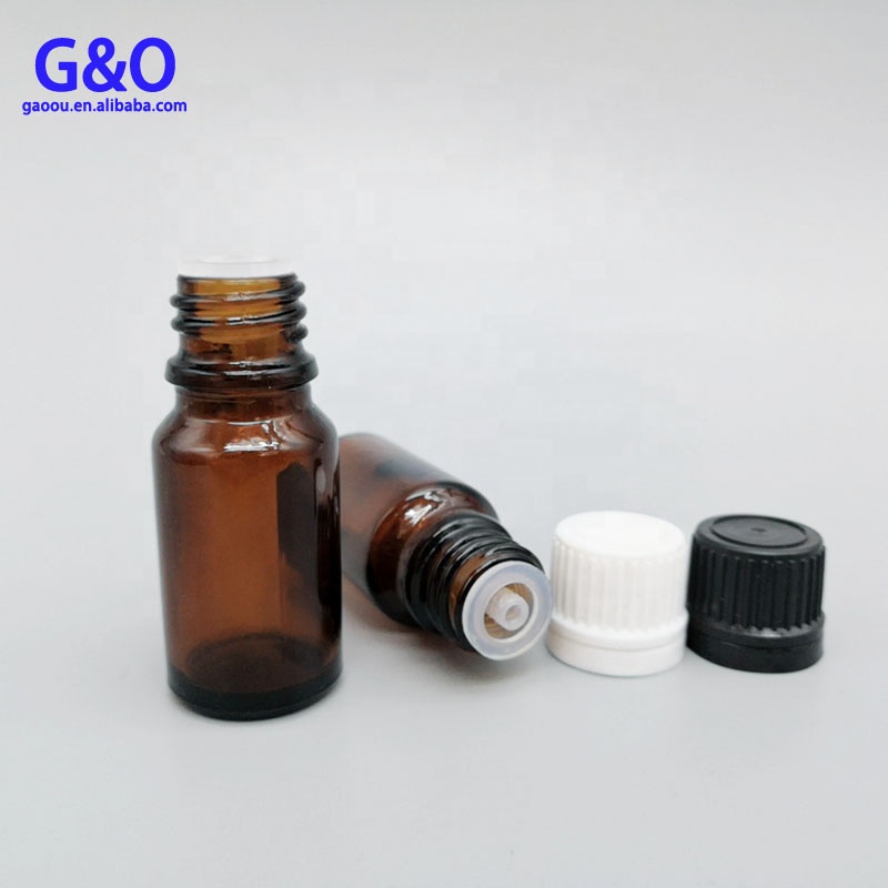 tamper evident screw euro cap 10ml brown bottle amber glass 10 ml essential oil dropper bottle for cosmetic