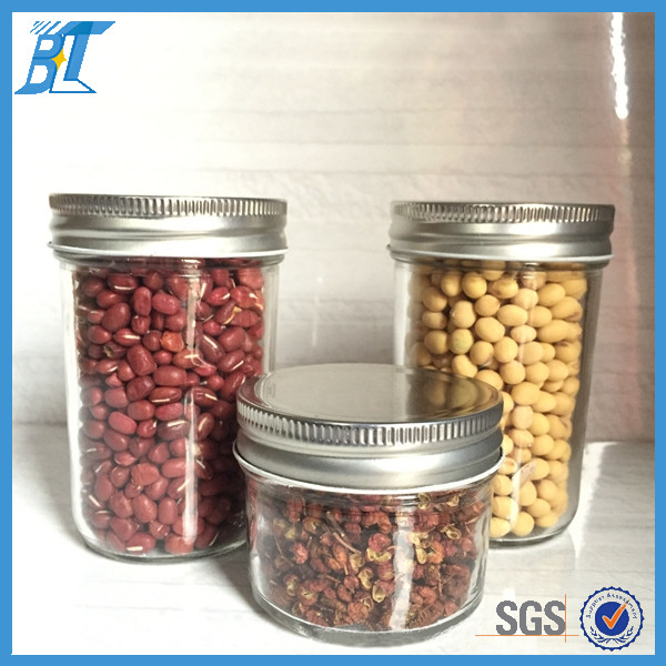 tapered glass jar for canning 4 oz 8 oz Mason Jar with lids for candle
