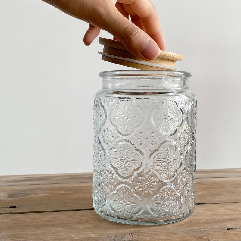 tea leaf jar multigrain cereal tea leaf glass storage jar 700ml