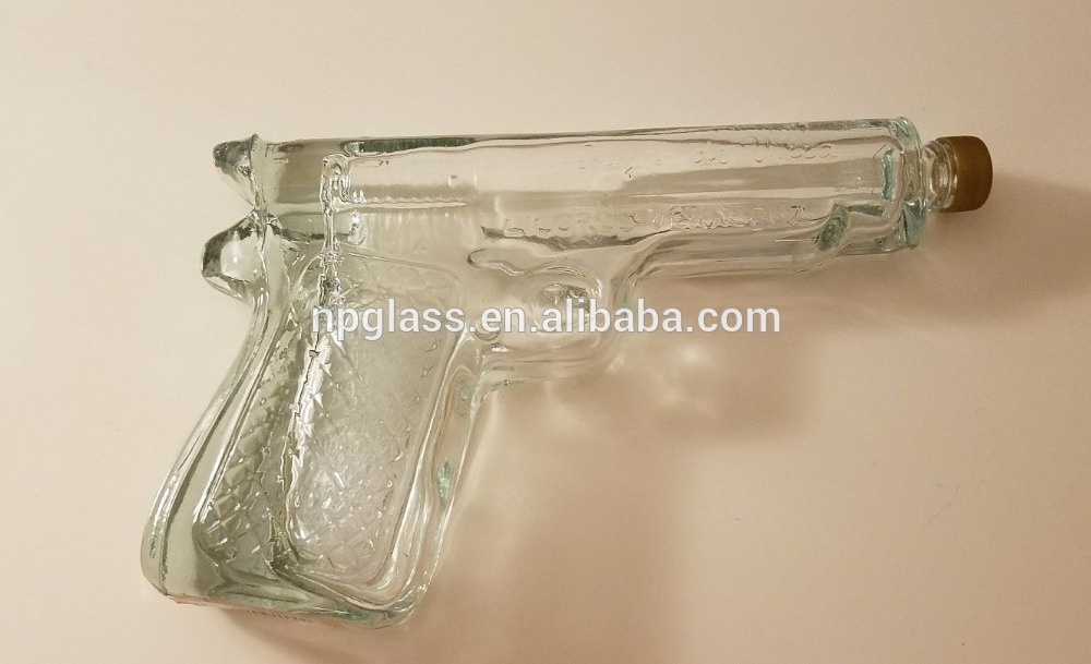 tequila wine clear glass bottle gun shaped