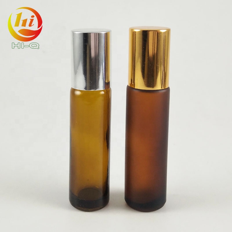 thick 10 ml glass roll on bottle amber 10ml frosted roller bottle