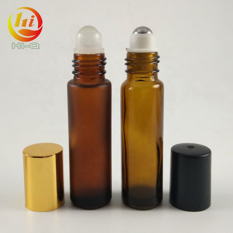 thick 10 ml glass roll on bottle amber 10ml frosted roller bottle