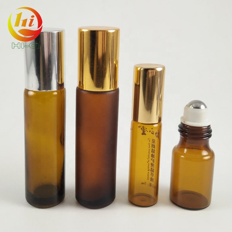 thick 10 ml glass roll on bottle amber 10ml frosted roller bottle