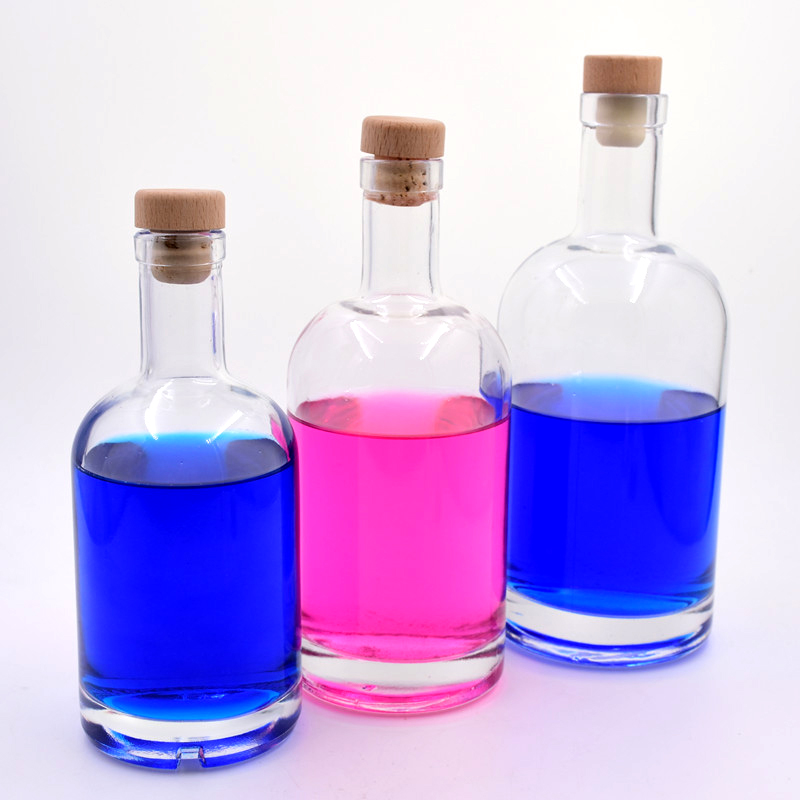 thick bottom 1000ml clear empty spirit alcohol Champagne fruit ice wine new glass bottle Whisky Vodka with T-Top Synthetic Cork