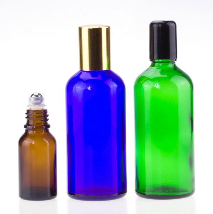 thick bottom amber glass bottle, empty 30ml 1oz roll on glass bottle for essential oil