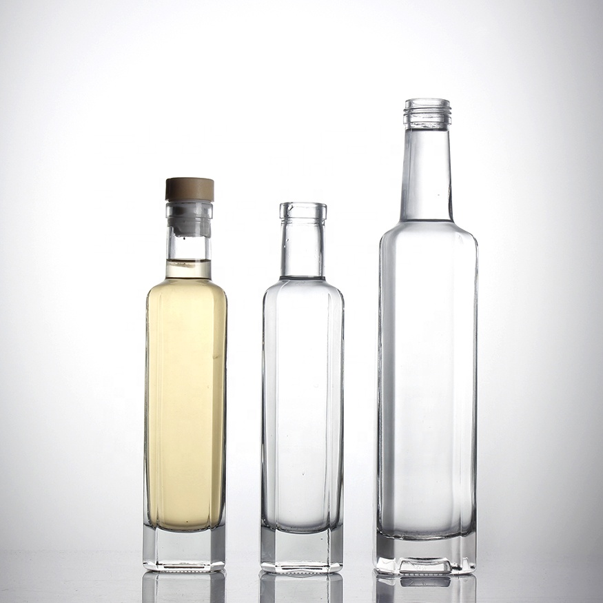 thick bottom custom anquick green stocked 750ml square round clear extra flint 250ml 500ml olive oil bottle glass