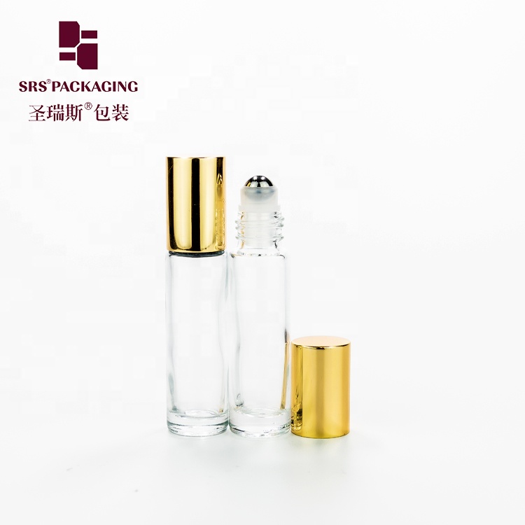 thick wall classic transparent glass perfume roll on bottle 10 ml