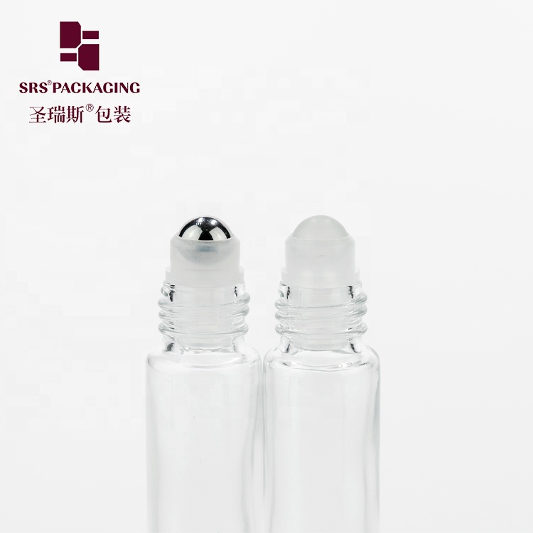 thick wall classic transparent glass perfume roll on bottle 10 ml