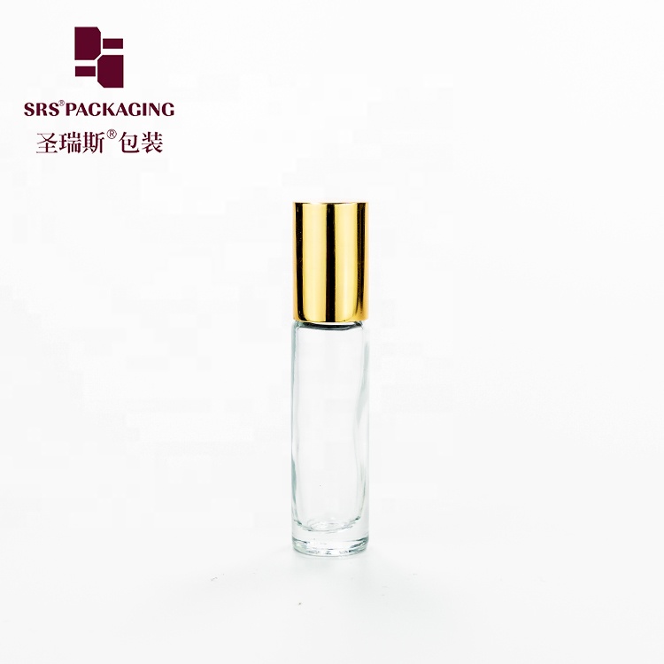 thick wall classic transparent glass perfume roll on bottle 10 ml