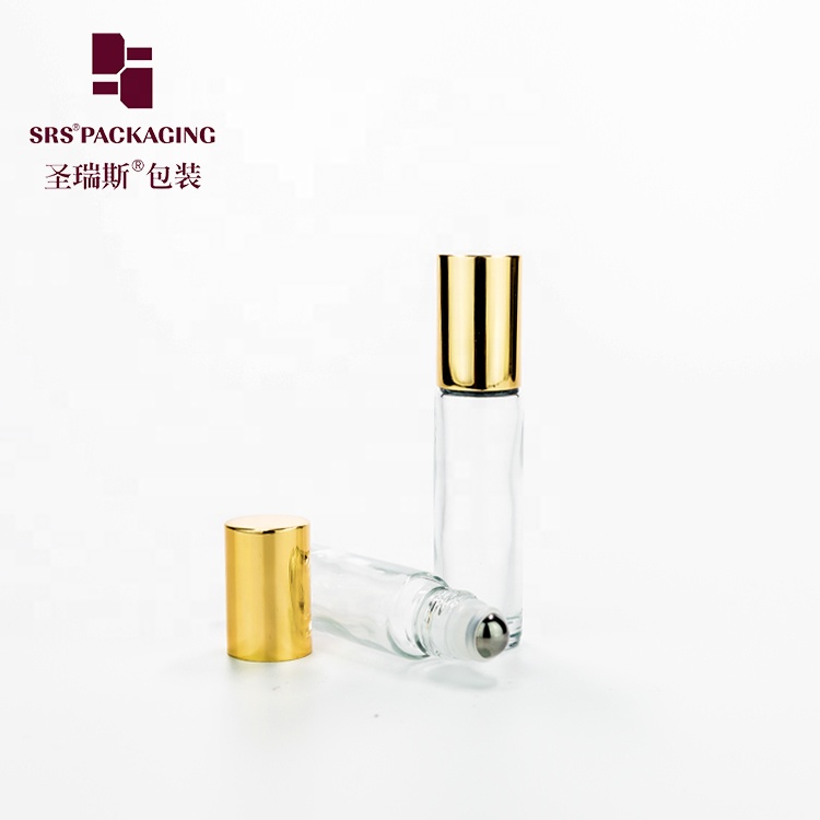 thick wall classic transparent glass perfume roll on bottle 10 ml
