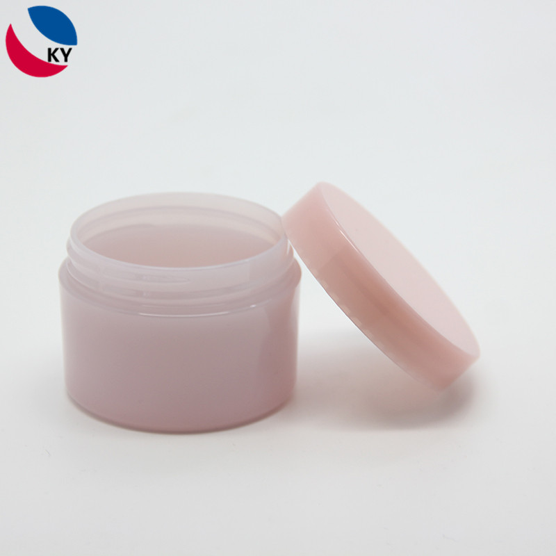 thick wall round 50g face skin cream lotion pink color PET plastic cosmetic jar