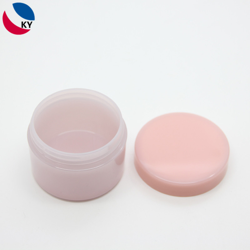 thick wall round 50g face skin cream lotion pink color PET plastic cosmetic jar