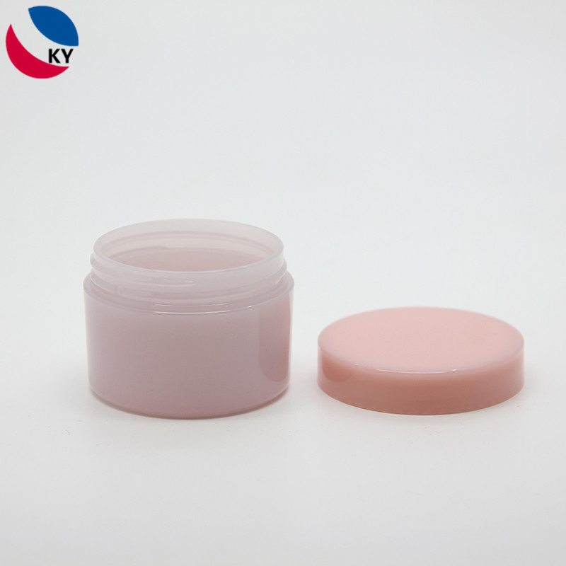 thick wall round 50g face skin cream lotion pink color PET plastic cosmetic jar