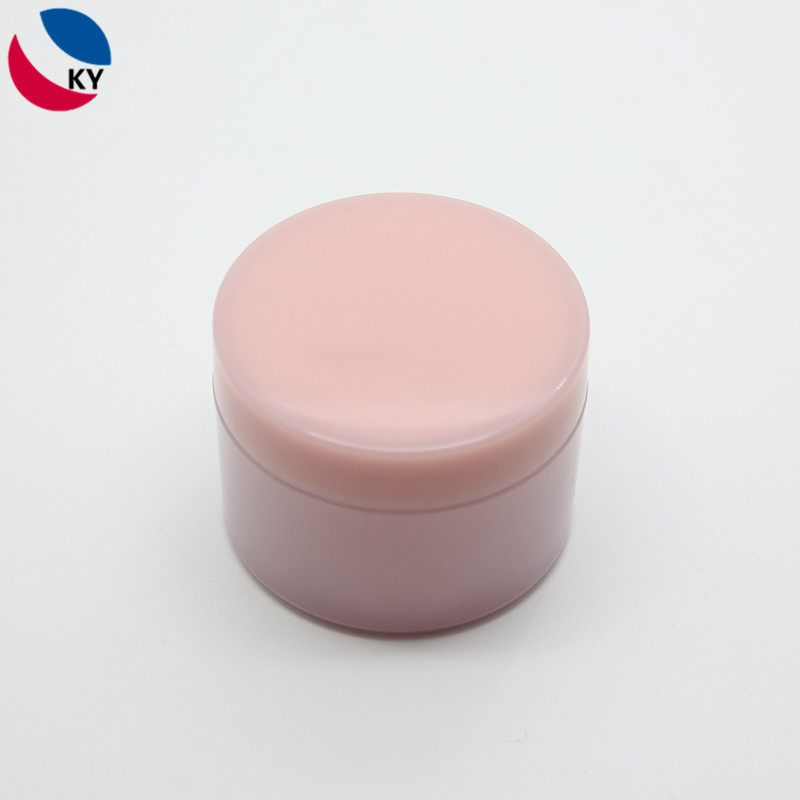 thick wall round 50g face skin cream lotion pink color PET plastic cosmetic jar