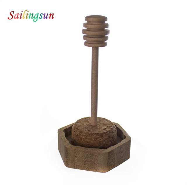 thicked reinforced bamboo lid sticker handmade pyrex glass honey jar