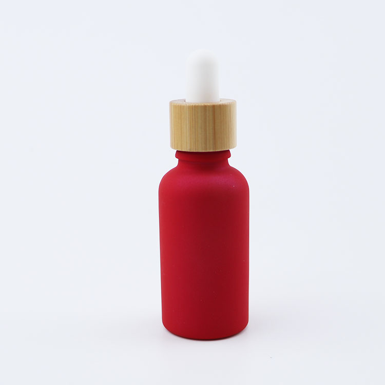 top-grade 30ml custom painting color glass dropper bottle for essential oil with bamboo cap