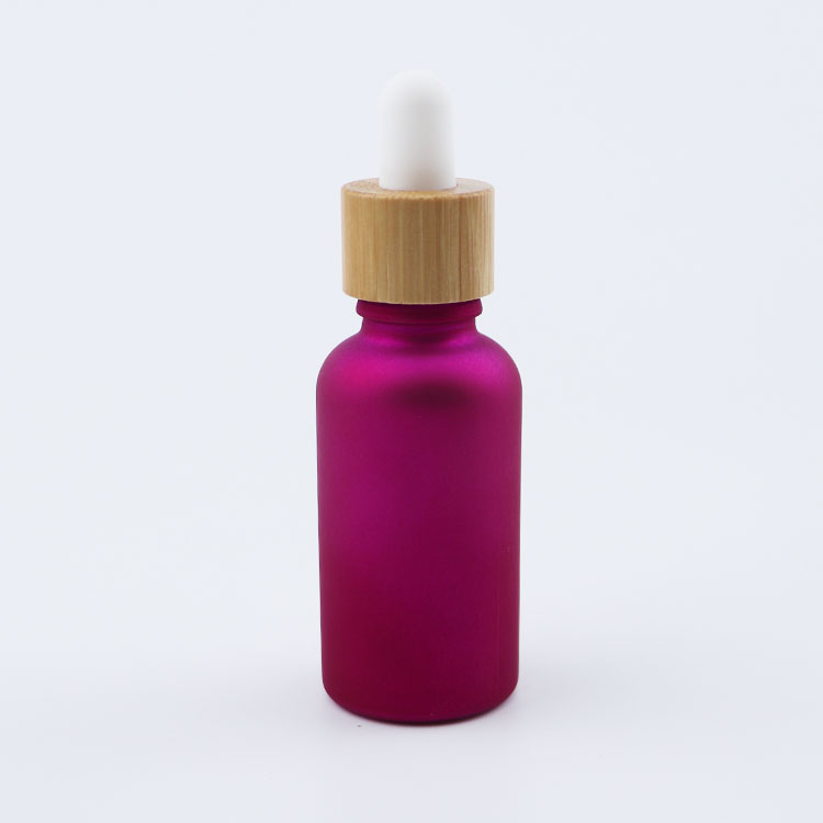 top-grade 30ml custom painting color glass dropper bottle for essential oil with bamboo cap
