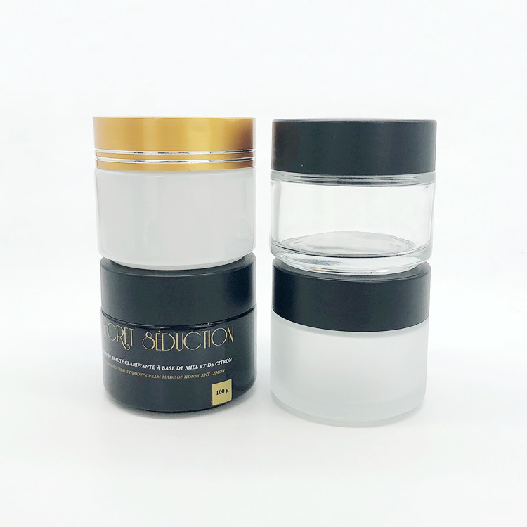 top grade custom 100ml round glass cosmetic jar for eye cream with cap