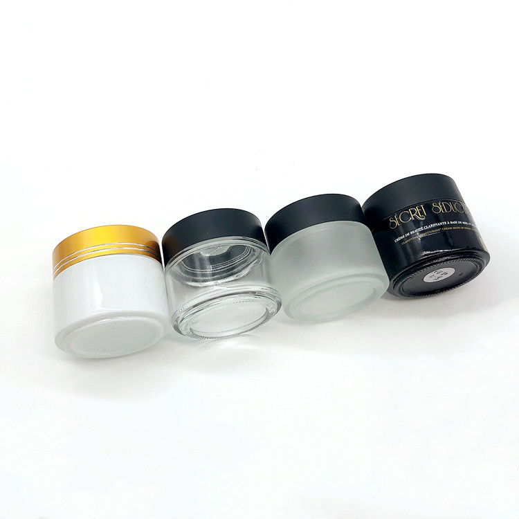 top grade custom 100ml round glass cosmetic jar for eye cream with cap