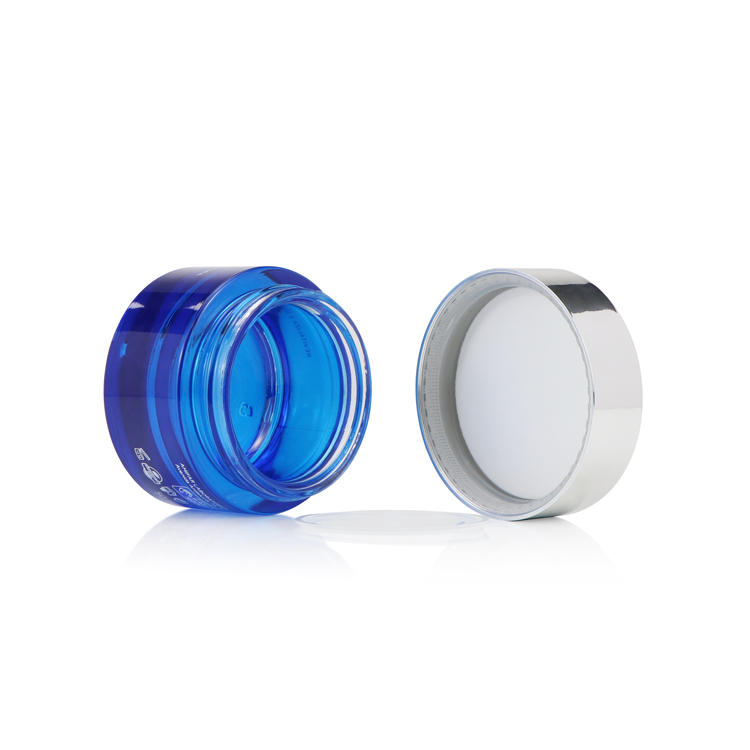 top selling 15g/15ml 50g/50ml 0.5oz bule clear Thick bottomed face eye cream jar bottle glass jars for creams and lotions