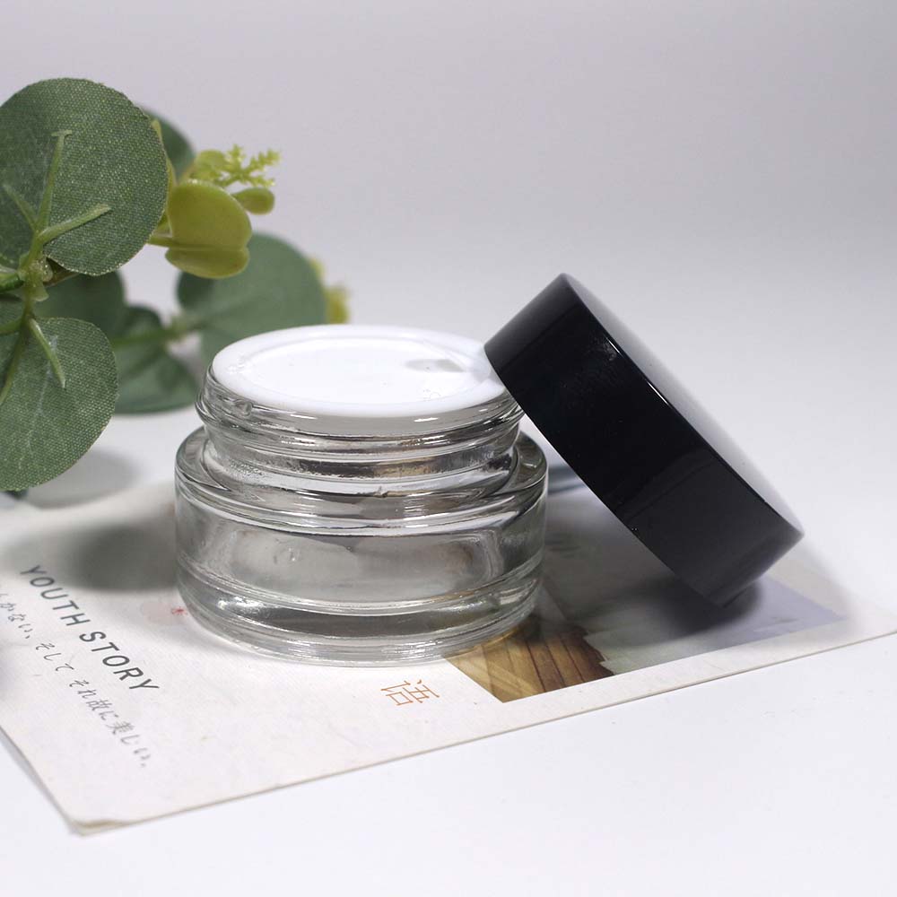 transparency glass jar 15g skin care cream jar with lid cosmetics packaging empty glass jar