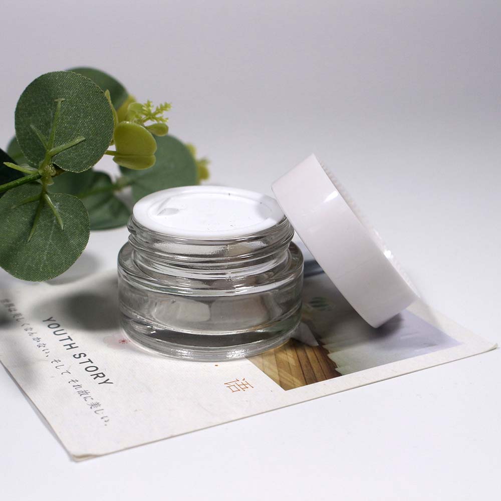 transparency glass jar 15g skin care cream jar with lid cosmetics packaging empty glass jar