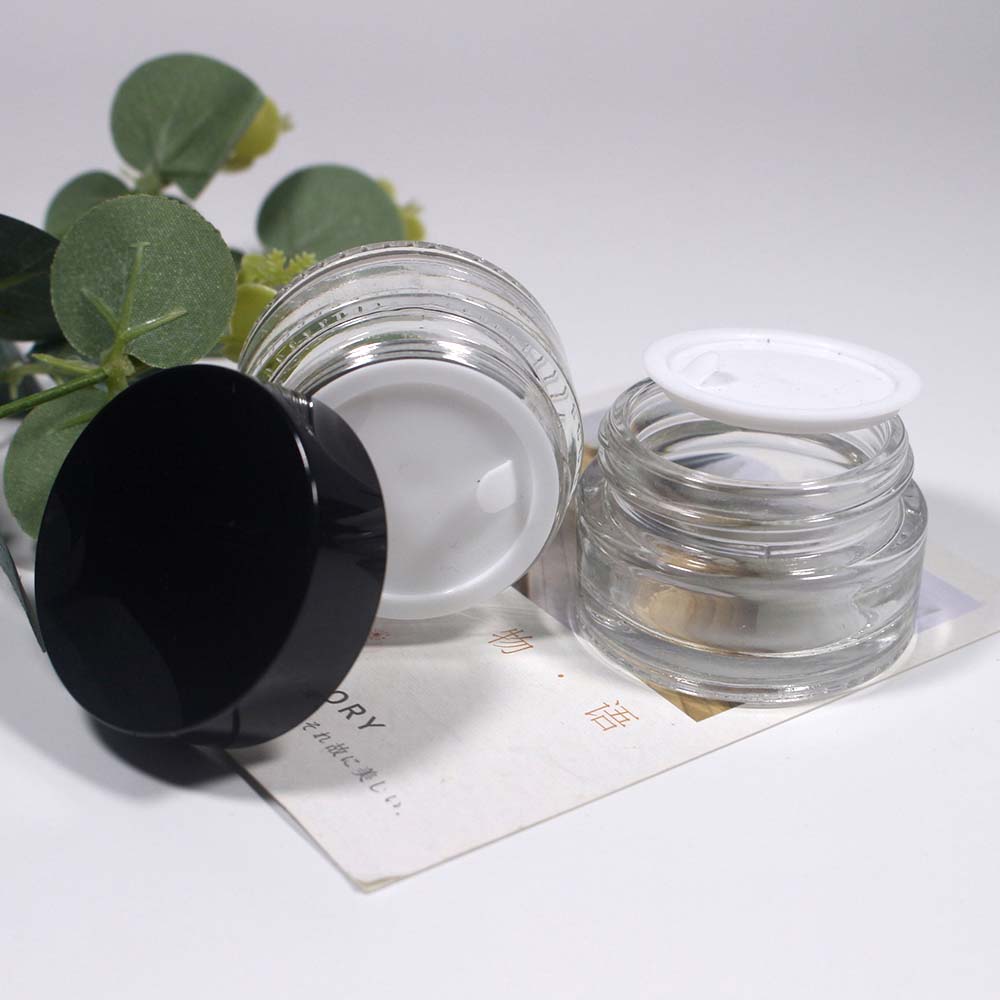 transparency glass jar 15g skin care cream jar with lid cosmetics packaging empty glass jar