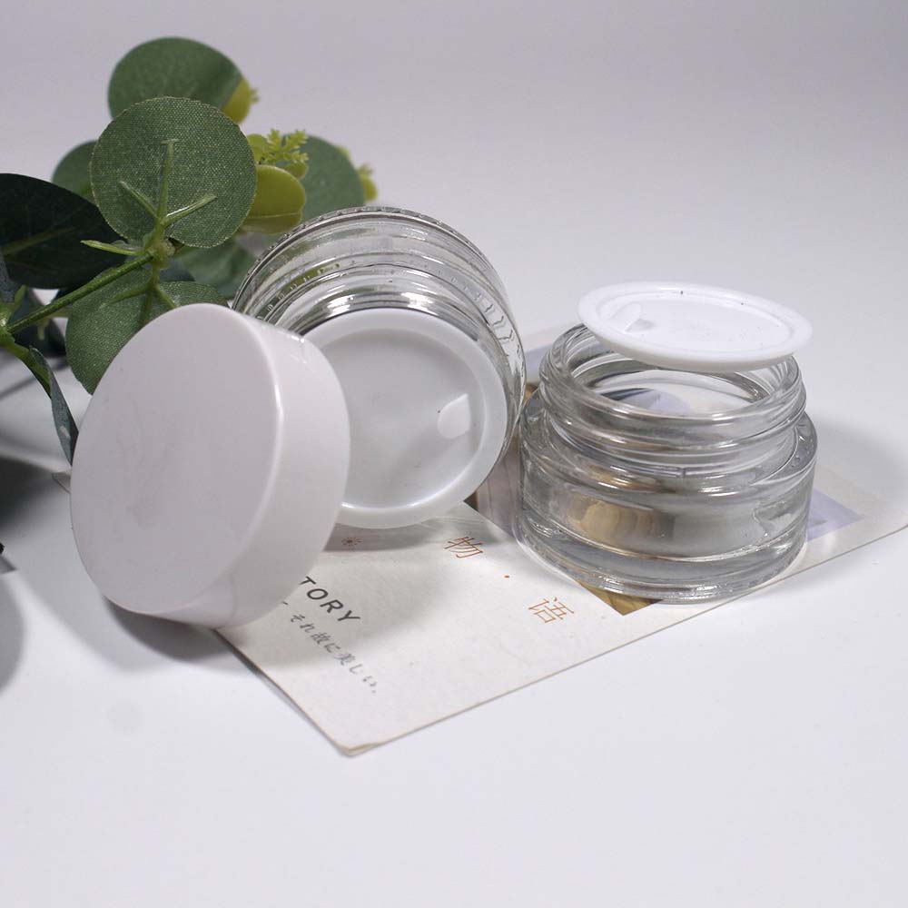 transparency glass jar 15g skin care cream jar with lid cosmetics packaging empty glass jar