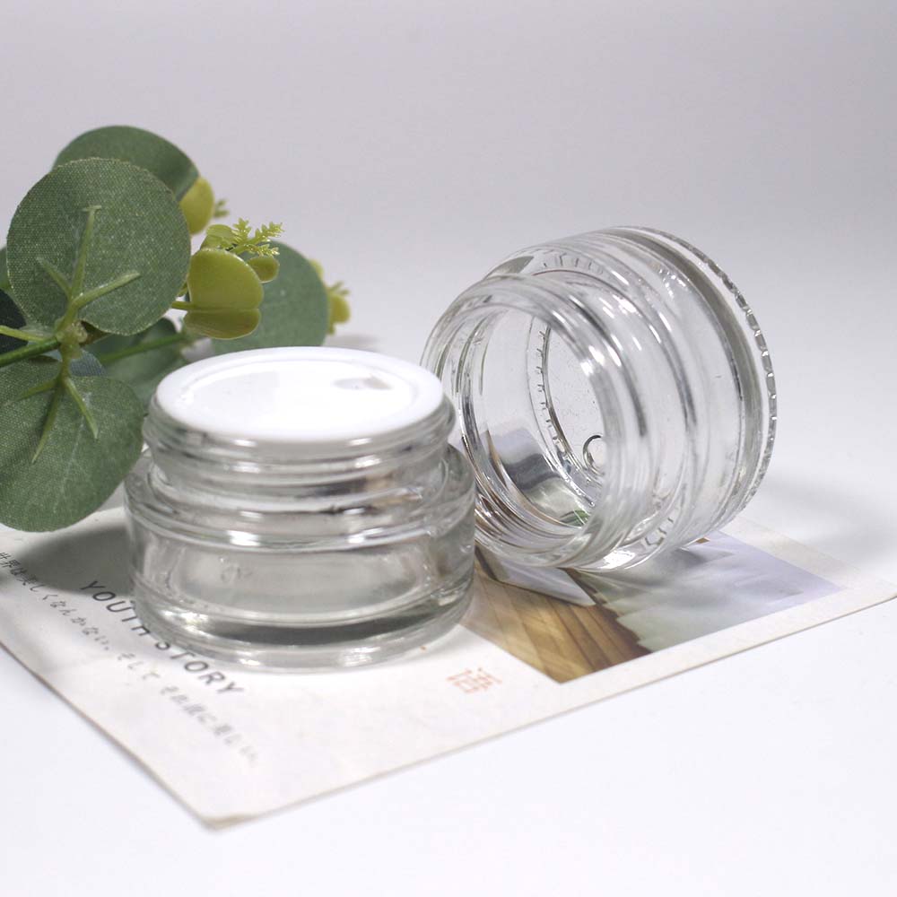 transparency glass jar 15g skin care cream jar with lid cosmetics packaging empty glass jar