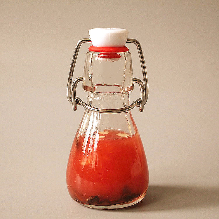 transparent 50ml empty glass bottle for juice with swing top clip lid