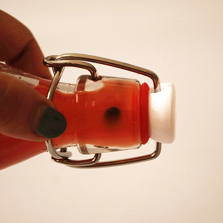 transparent 50ml empty glass bottle for juice with swing top clip lid