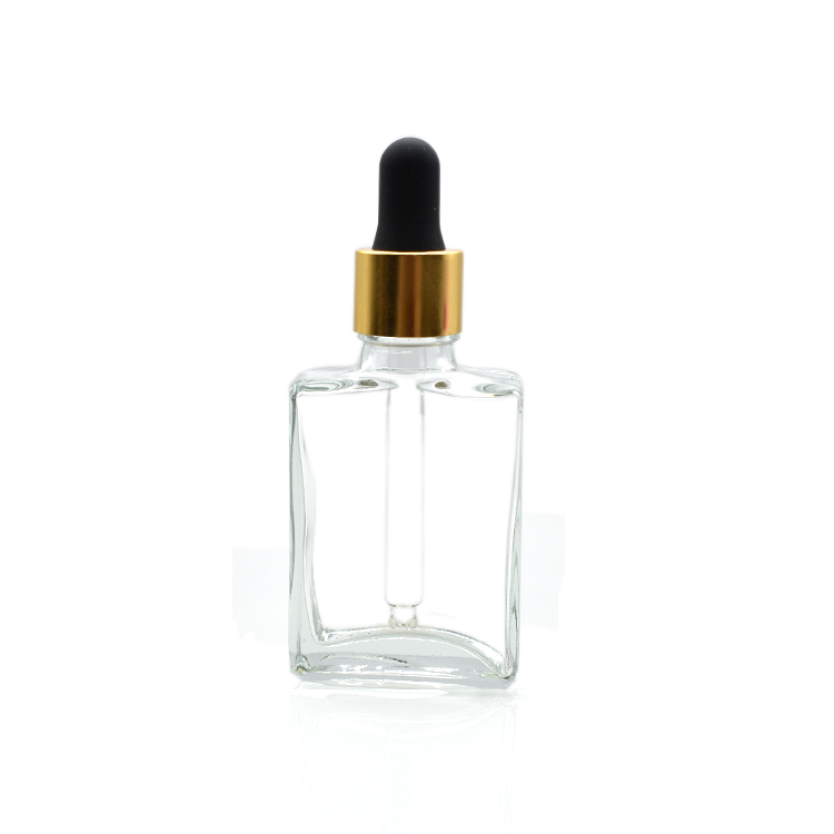 transparent black essential oil glass bottle 30ml rectangle glass bottle with glass dropper for essential oil perfume cosmetic