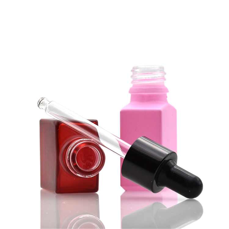 transparent black essential oil glass bottle 30ml rectangle glass bottle with glass dropper for essential oil perfume cosmetic