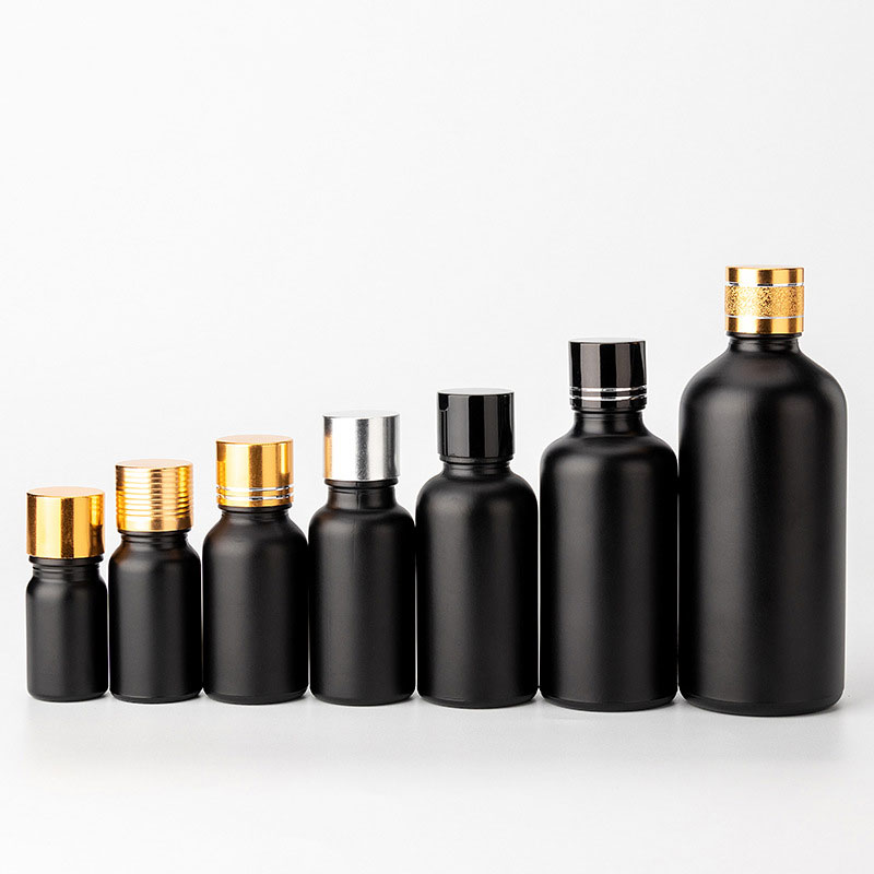 transparent black glass essential oil spray perfume bottle 10 ml 15 ml with packaging