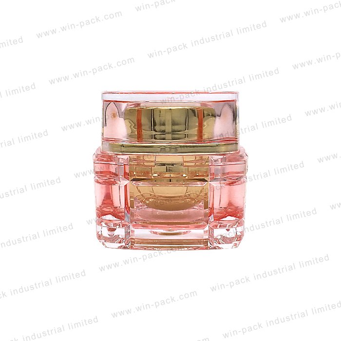 transparent custom pretty luxury square acrylic cosmetic jar 30g 50g packaging