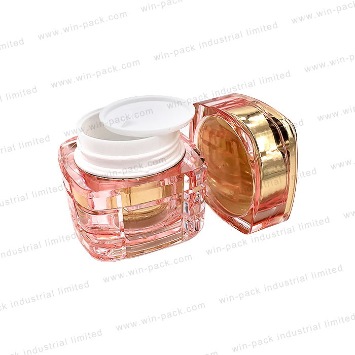 transparent custom pretty luxury square acrylic cosmetic jar 30g 50g packaging