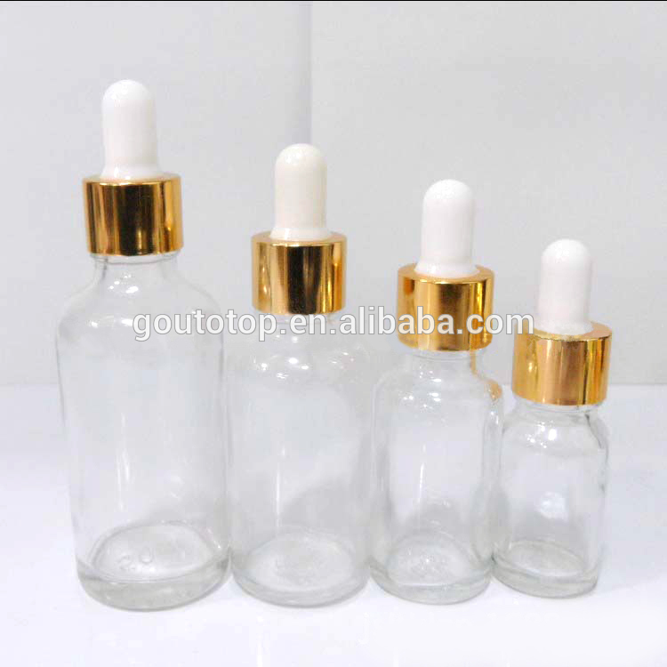 transparent essential oil glass bottle clear glass dropper vials containers for elite fluid perfume sampling bottle glass bottle