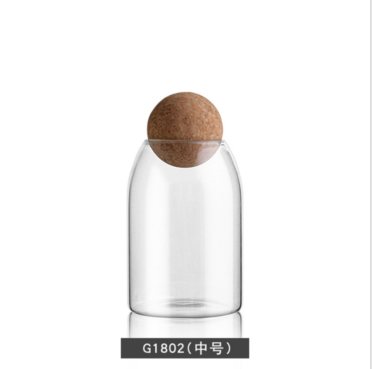 transparent food spice weed glass bamboo wooden lid container storage jars for with bamboo cork lid