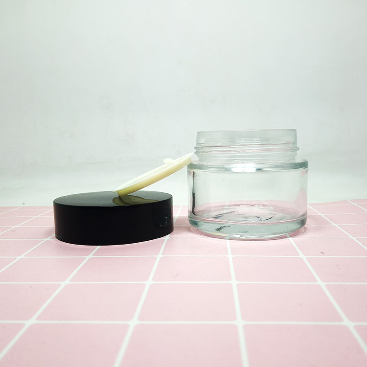 transparent glass cosmetic packaging 100 ml glass jar with lid