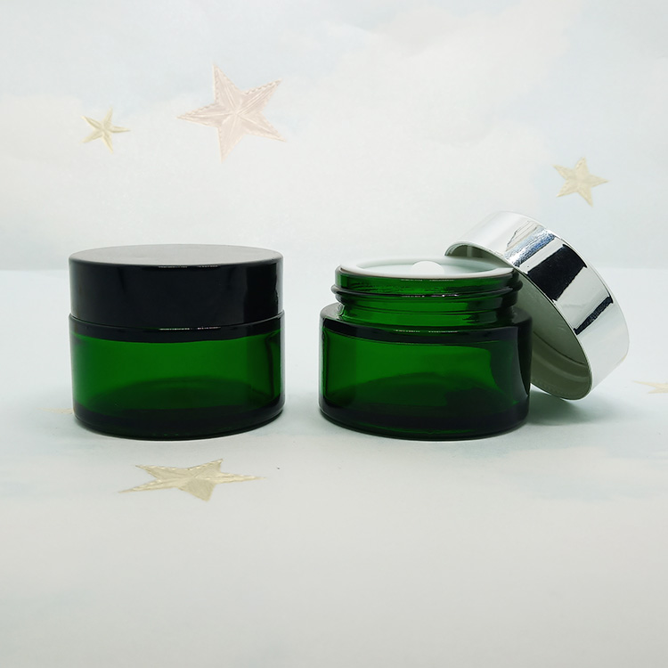 transparent glass cosmetic packaging 100 ml glass jar with lid