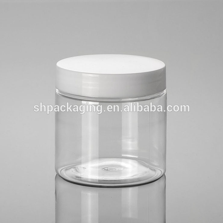 transparent plastic PET jar 200g wide mouth plastic jars food packaging 68mm cap plastic jar 200ml