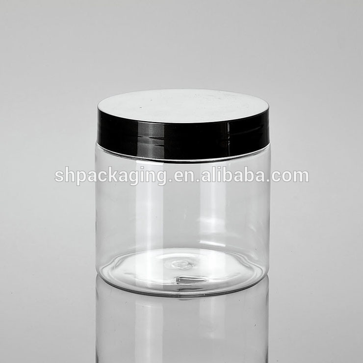 transparent plastic PET jar 200g wide mouth plastic jars food packaging 68mm cap plastic jar 200ml