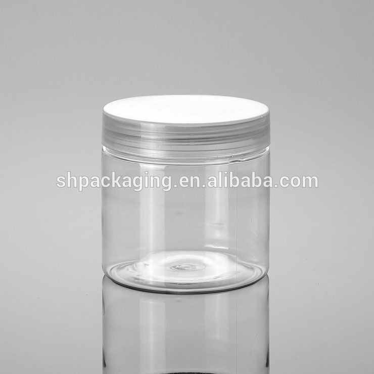 transparent plastic PET jar 200g wide mouth plastic jars food packaging 68mm cap plastic jar 200ml