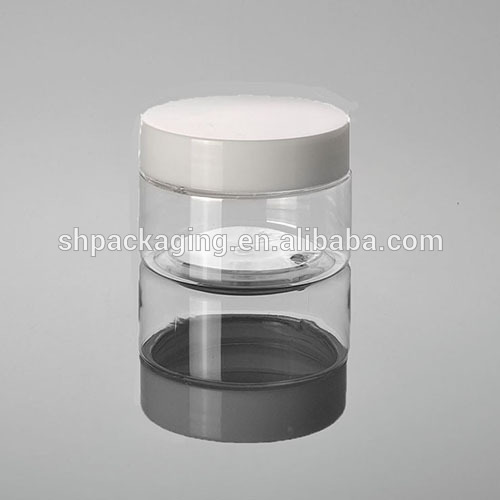 transparent plastic pet smell proof empty cosmetic jars 68/400 caps 120 ml face cream jar 120 g food container 4 oz jar