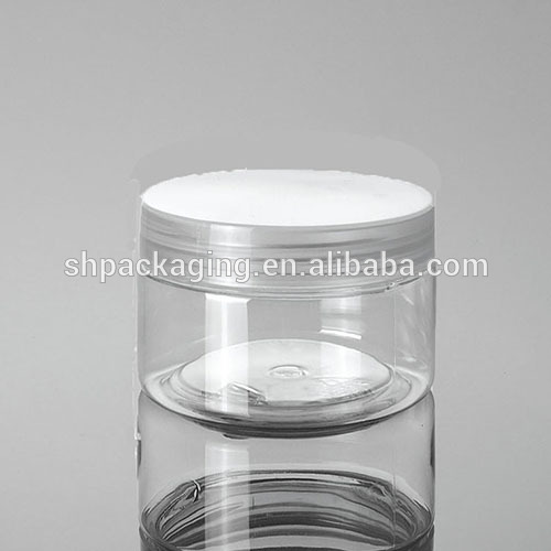transparent plastic pet smell proof empty cosmetic jars 68/400 caps 120 ml face cream jar 120 g food container 4 oz jar