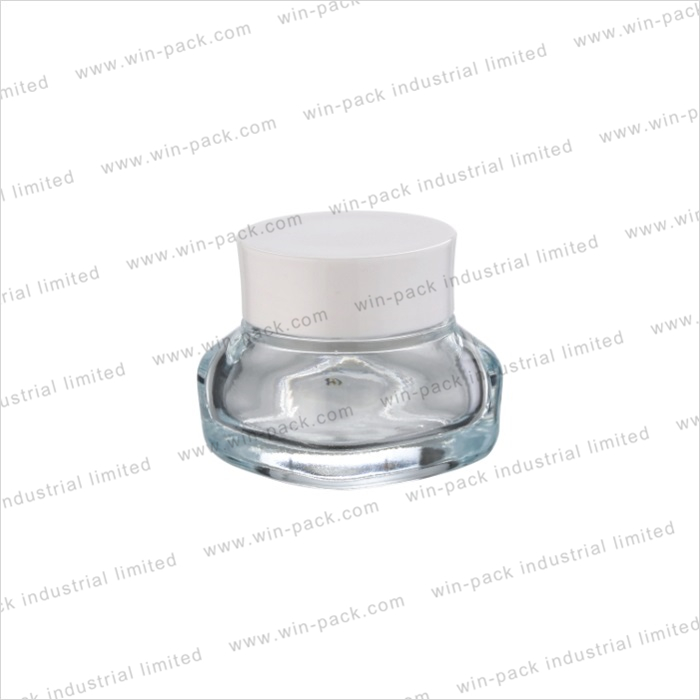 transparent purple empti face cream glass container jar custom color 30g 50g