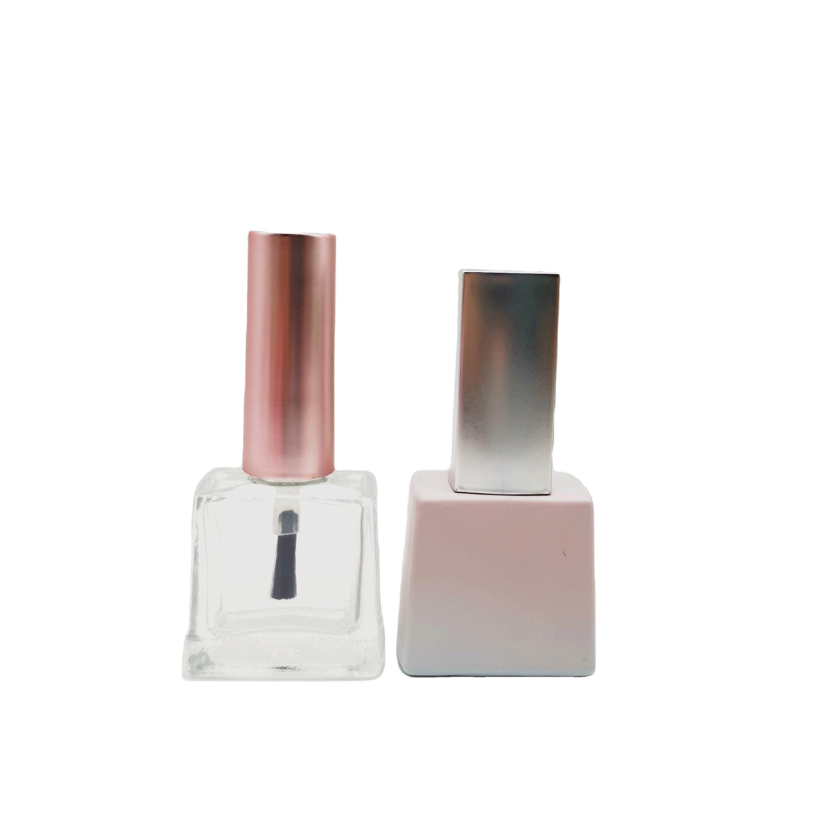 trapezoidal nail polish bottle pink top nail polish bottle  with square caps