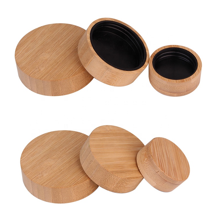 travel set DIY Beauty Bamboo Lids Clear Glass bottle cream jars pot empty cosmetic containers 20g 50g 100g